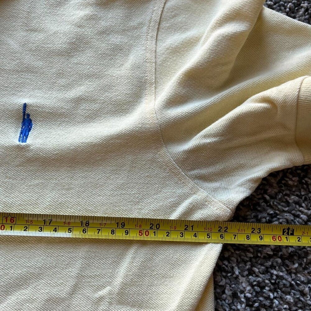 Vintage J Crew Oarsman Polo Mens Large Yellow Classic Cotton Coastal Dad Polo - Picture 4 of 5